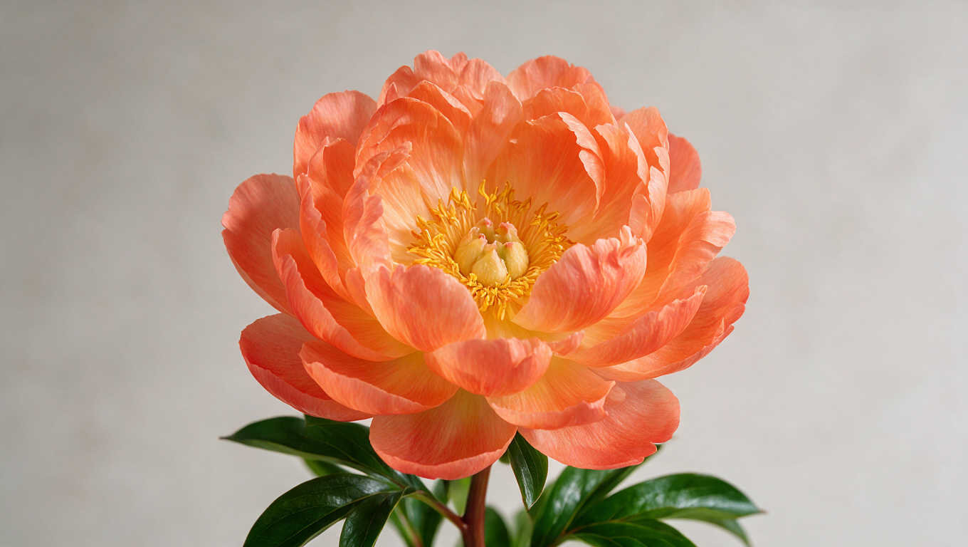Coral Sunset paeonie in bloom